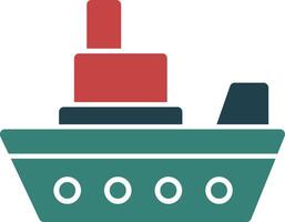 Ship Glyph Two Color Icon vector