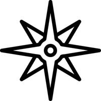 Compass rose Line Icon vector