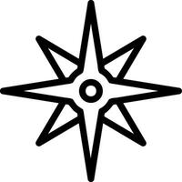 Compass rose Line Icon vector