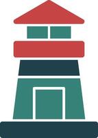 Lighthouse Glyph Two Color Icon vector