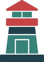 Lighthouse Glyph Two Color Icon vector