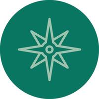 Compass rose Line Multi color Icon vector