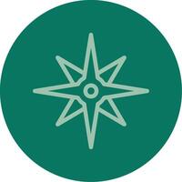 Compass rose Line Multi color Icon vector