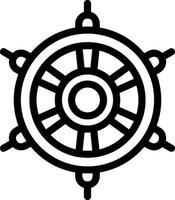 Nautical wheel Line Icon vector