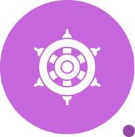 Nautical wheel Glyph Shadow Icon vector