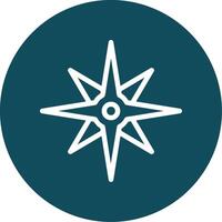 Compass rose Outline Circle Icon vector