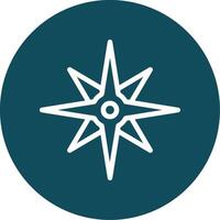 Compass rose Outline Circle Icon vector