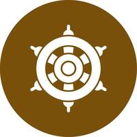 Nautical wheel Glyph Circle Icon vector