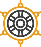 Nautical wheel Line Two Color Icon vector