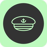 Captain-s hat Linear Round Icon vector