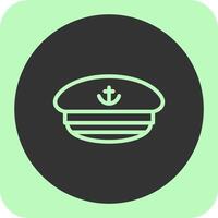 Captain-s hat Linear Round Icon vector