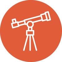 Telescope Outline Circle Icon vector