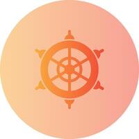 Ship-s wheel Gradient Circle Icon vector