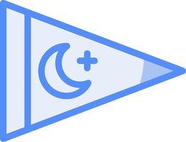 Nautical flag Line Filled Blue Icon vector