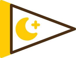 náutico bandera amarillo mentir circulo icono vector