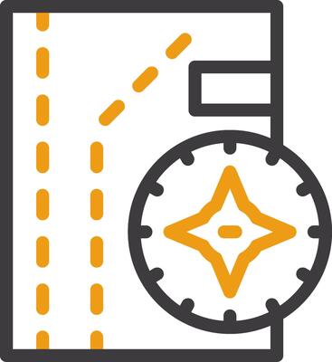 Nautical chart Line Two Color Icon
