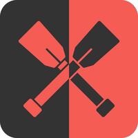 Oar Red Inverse Icon vector