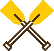 Oar Yellow Lieanr Circle Icon vector