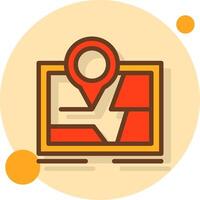 Location Filled Shadow Circle Icon vector