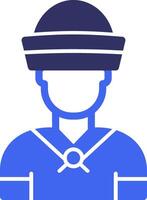Sailor Solid Two Color Icon vector
