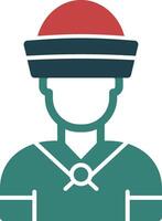 Sailor Glyph Two Color Icon vector