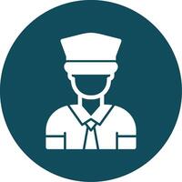Captain Glyph Circle Icon vector