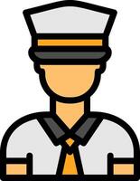 Captain Line Filled Icon vector