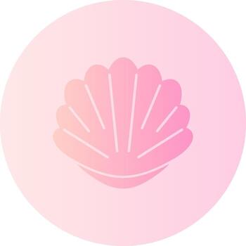 Seashell Gradient Circle Icon vector