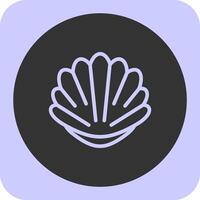 Seashell Linear Round Icon vector