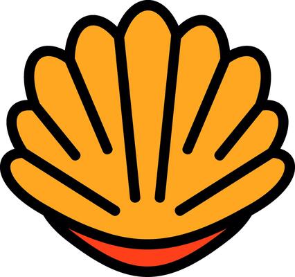Seashell Line Filled Icon