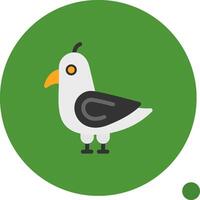 Seagull Flat Shadow Icon vector