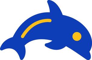 Dolphin Flat Two Color Icon vector