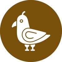 Seagull Glyph Circle Icon vector