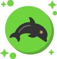 Dolphin Tailed Color Icon vector