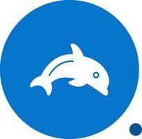 Dolphin Glyph Shadow Icon vector
