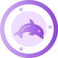 Dolphin Glyph Gradient Icon vector