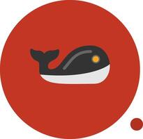 Whale Flat Shadow Icon vector