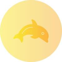 Dolphin Gradient Circle Icon vector