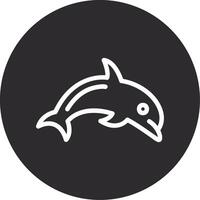delfín invertido icono vector