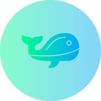 Whale Gradient Circle Icon vector