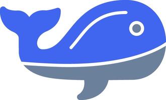 Whale Solid Two Color Icon vector