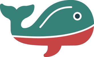 Whale Glyph Two Color Icon vector