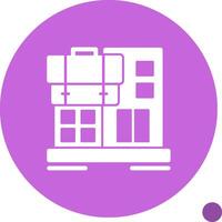 Business building Glyph Shadow Icon vector