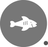 pescado glifo sombra icono vector