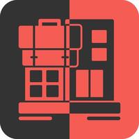 Business building Red Inverse Icon vector