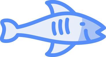 Fish Line Filled Blue Icon vector