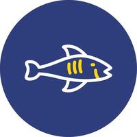 Fish Dual Line Circle Icon vector