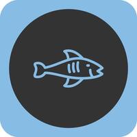 Fish Linear Round Icon vector