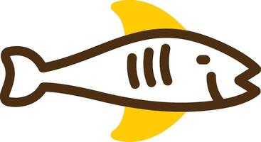 Fish Yellow Lieanr Circle Icon vector