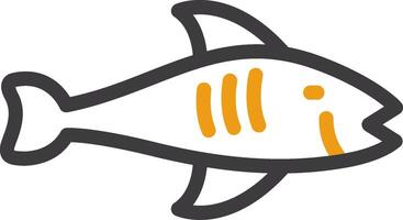 Fish Line Two Color Icon vector